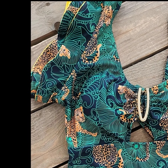 Gorgeous Cheetah print safari style fill Covrage v wire one piece swim suit - Picture 5 of 16